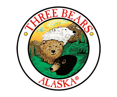 Three Bears Alaska logo with three bear portraits