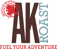 AK Roast coffee logo, Fuel Your Adventure